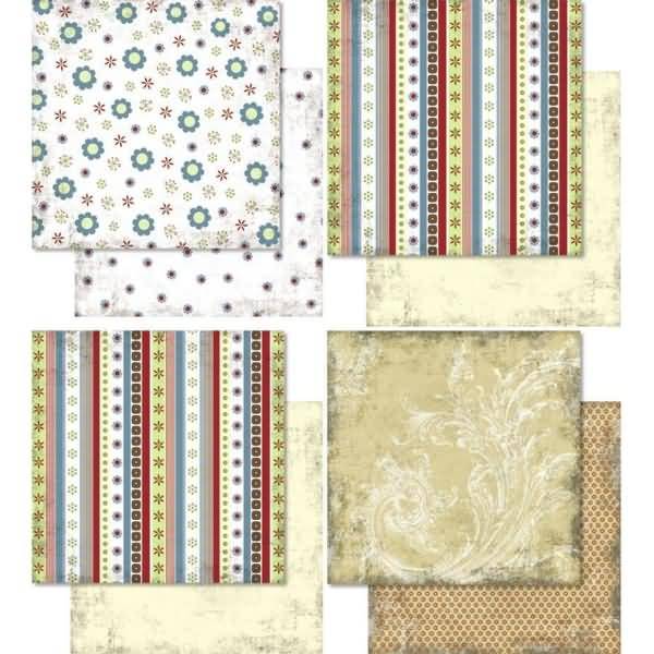 Designpapier Retro 190g/qm 30,5x30,5cm VE=50 Blatt