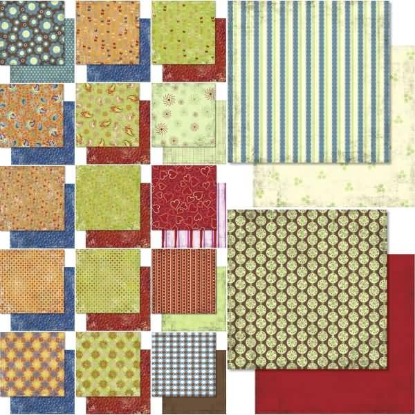 Designpapier Retro 190g/qm 30,5x30,5cm VE=50 Blatt