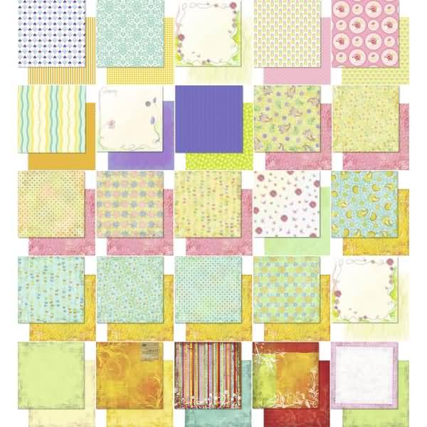 Designpapier Romantik 190g/qm 30,5x30,5cm VE=50 Blatt