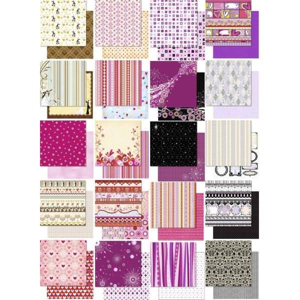 Designpapier Glitter Love 190g/qm 30,5x30,5cm VE=40 Blatt