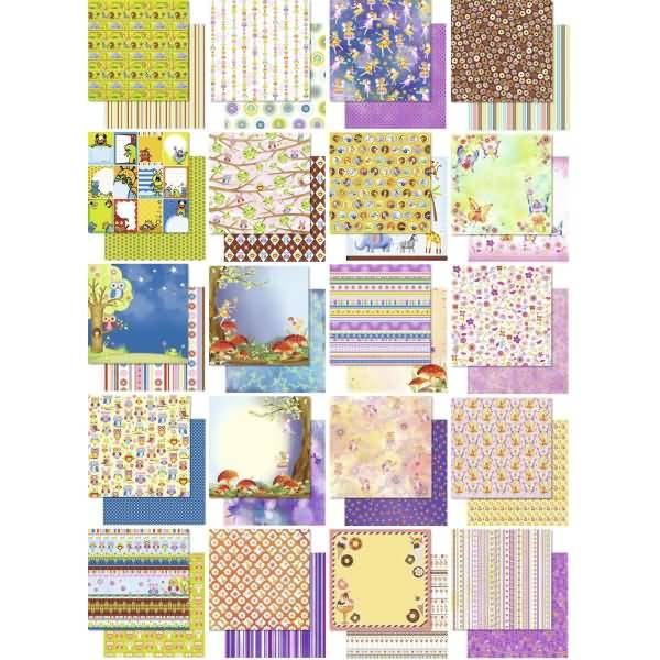 Designpapier Glitter Kids 190g/qm 30,5x30,5cm VE=40 Blatt