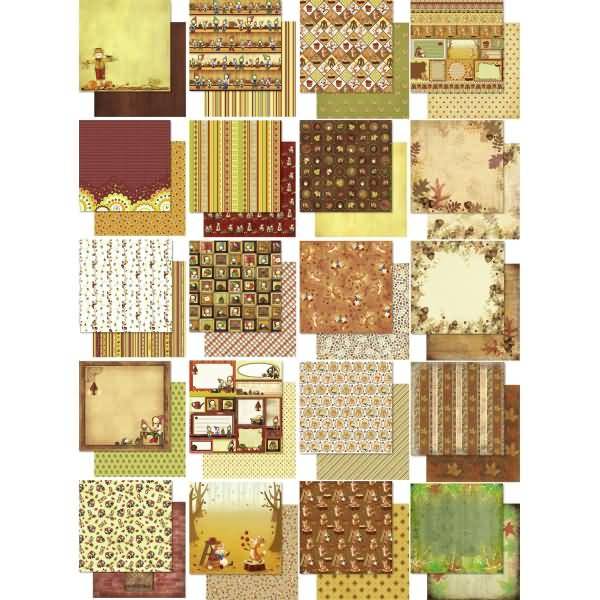 Designpapier Glitter Autum 190g/qm 30,5x30,5cm VE=40 Blatt