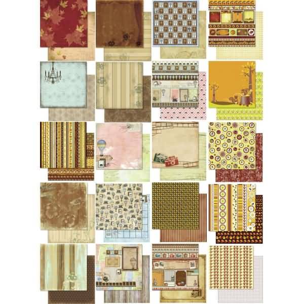 Designpapier Glitter Autum 190g/qm 30,5x30,5cm VE=40 Blatt