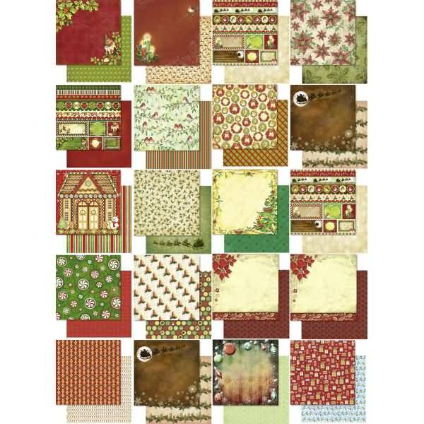 Designpapier Glitter X-Mas 190g/qm 30,5x30,5cm VE=40 Blatt