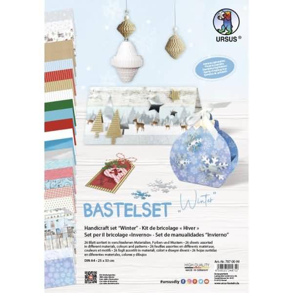Bastelset Winter 23x33cm VE=26 Blatt sortiert
