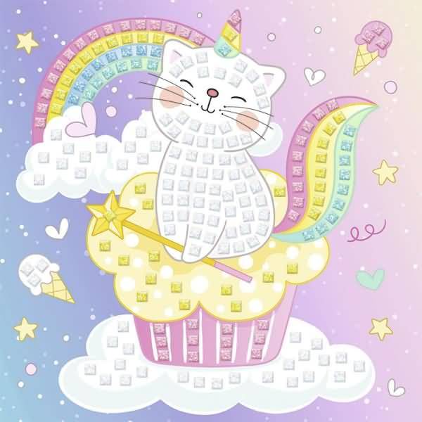 Moosgummi Mosaik Glitter Kittycorn