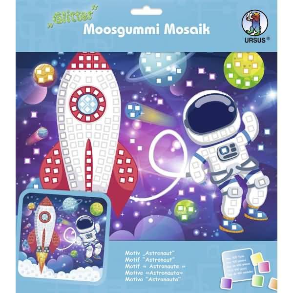 Moosgummi Mosaik Glitter Astronaut