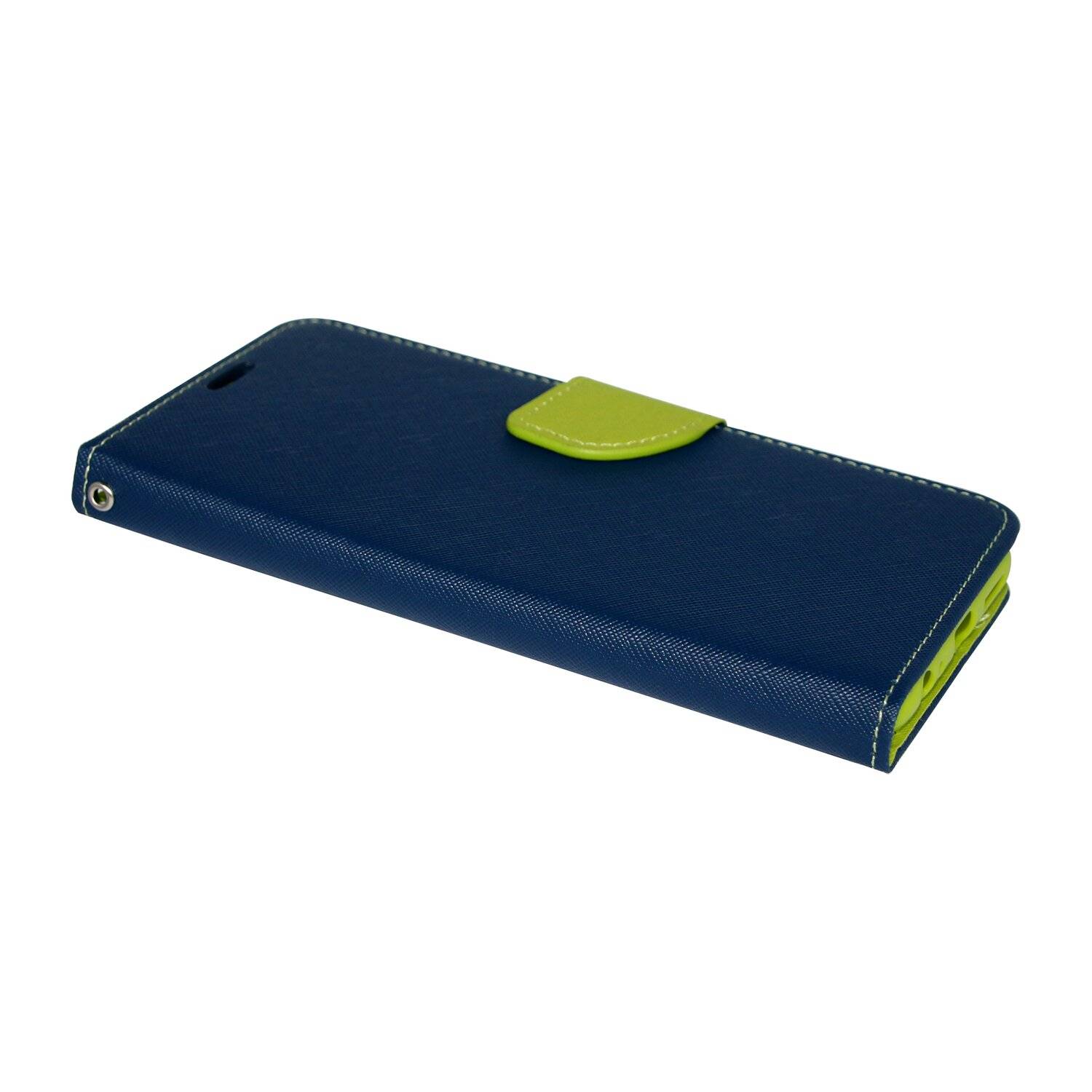 Buch Tasche "Fancy" kompatibel mit SAMSUNG GALAXY A22 5G (A226B) Handy Hülle mit Standfunktion, Kartenfach Blau-Grün