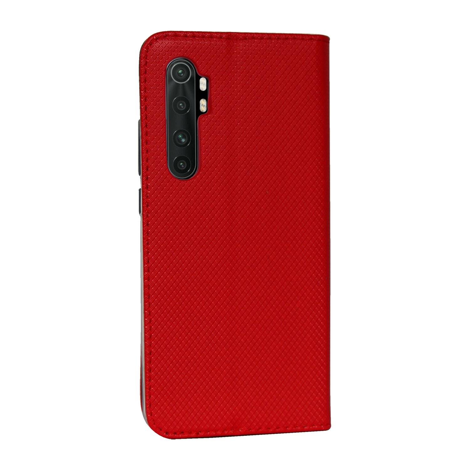 Buch Tasche "Smart" kompatibel mit XIAOMI MI NOTE 10 LITE Handy Hülle Schutzhülle mit Standfunktion, Kartenfach Rot