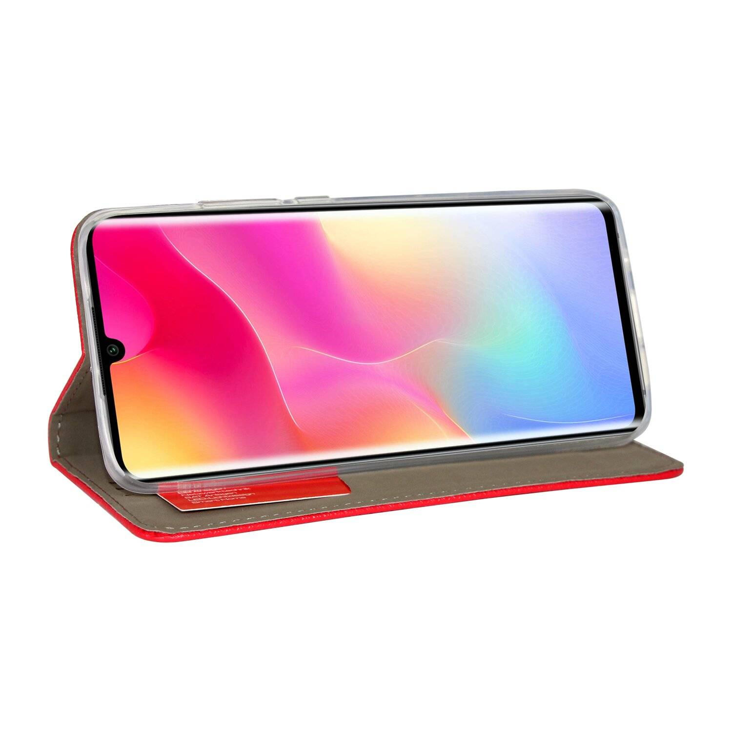 Buch Tasche "Smart" kompatibel mit XIAOMI MI NOTE 10 LITE Handy Hülle Schutzhülle mit Standfunktion, Kartenfach Rot