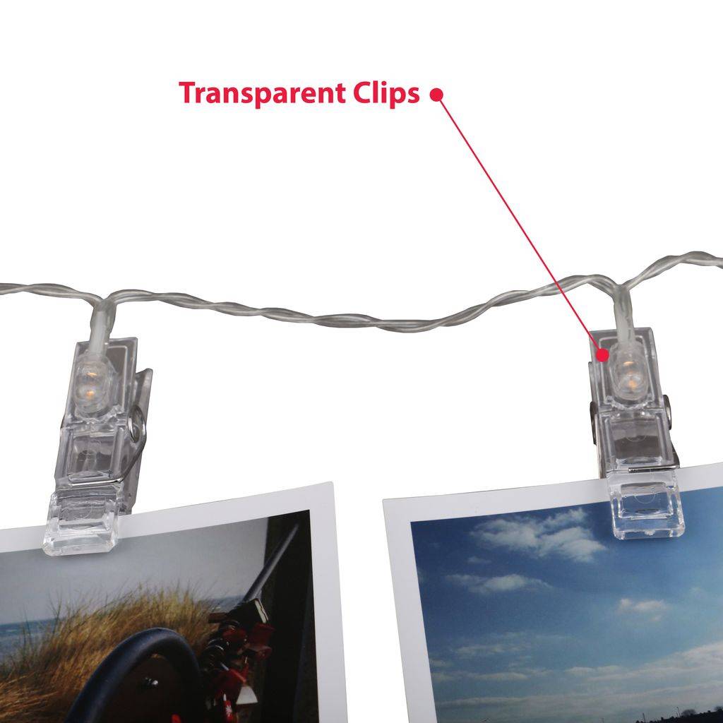 5m LED Foto-Clips Lichterketten String Light Stimmungsbeleuchtung warmweiß Licht