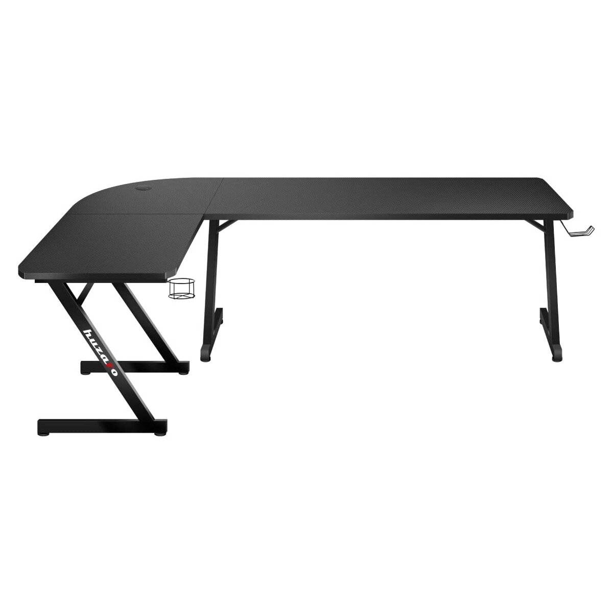 huzaro Hero 7.0 Spieltisch Schreibtisch PC Computer Schreibtisch Ergonomische Carbon Schwarz 154 x 117 x 73 cm