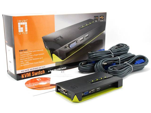 LevelOne ViewCon KVM-0422 - KVM-/USB-Switch - 4 x KVM port(s)