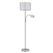 Deckenfluter mit Leselampe Stehlampe Wohnzimmer, Textil grau, 2 Schalter mit beweglicher Leseleuchte, 1x E27 1x E14, DxH 40 x 170 cm Deckenfluter mit Leselampe Stehlampe Wohnzimmer, Textil grau, 2 Schalter mit beweglicher Leseleuchte, 1x E27 1x E14, DxH 40 x 170 cm