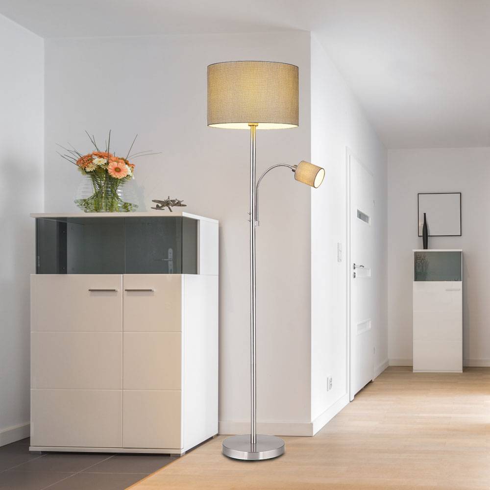 Stehleuchte mit Leselampe Stehlampe Schlafzimmer Wohnzimmerlampe stehend Lesespot, App Steuerung, Smart RGB LED 1x 10W 1x 5W, H 170 cm