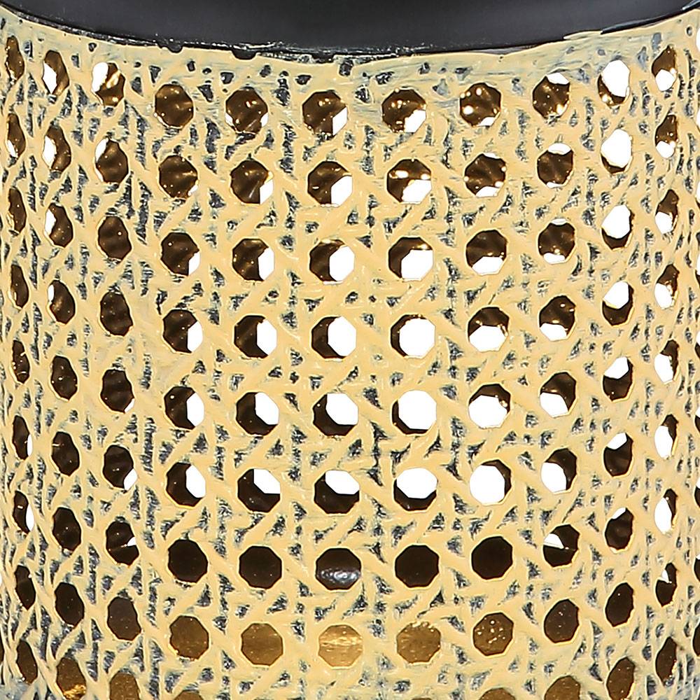 LED Laterne Solar Außen Solarlaterne für Außen Deko Laterne mit LED Stehleuchte Garten Dekoration schwarz braun zum hängen, Bambusoptik, 1x LED Ak