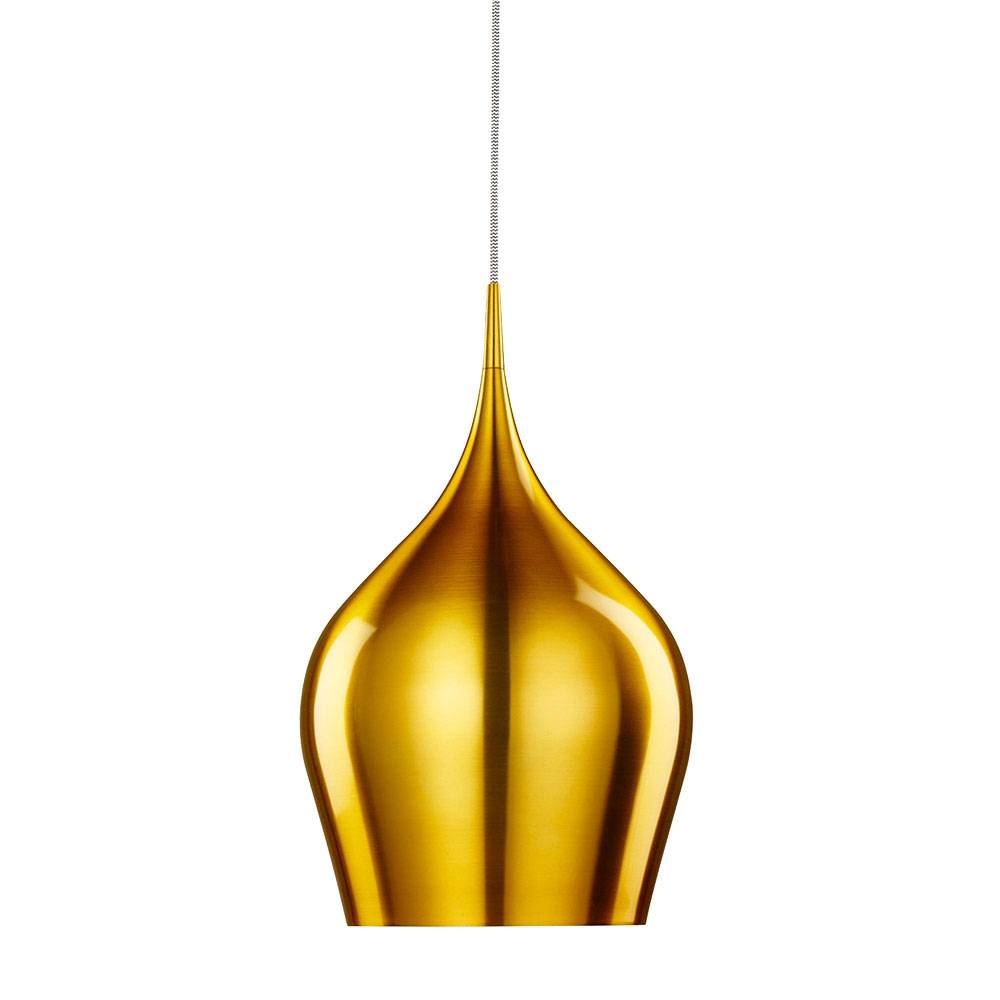Pendelleuchte Esstischleuchte gold Wohnzimmer Hängelampe Aluminium, Glocken-Design, 1x E27, DxH 24 x 160 cm