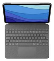 Logitech Combo Touch - Tastatur und Foliohülle - mit Trackpad - hintergrundbeleuchtet - Apple Smart connector - AZERTY - Französisch - Oxford Gray
