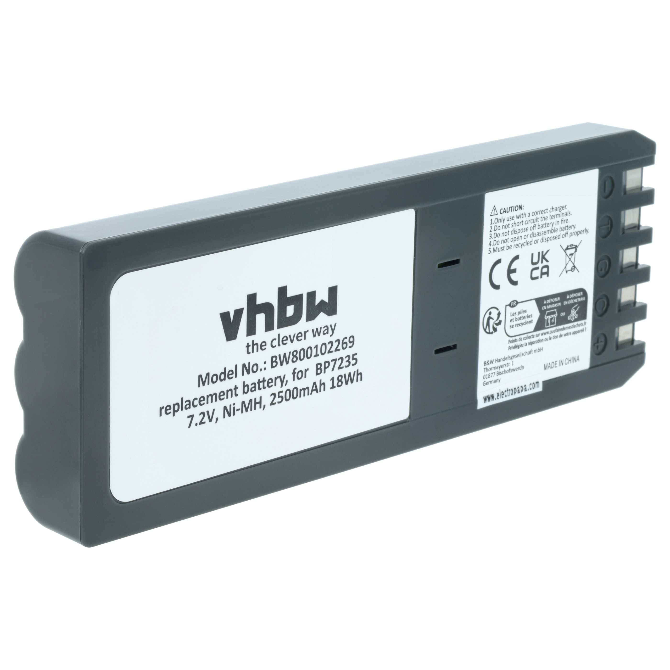 vhbw Akku kompatibel mit Fluke 700 Calibrator, DSP-100, 740 Calibrator, 744 Calibrator Messgerät (2500 mAh, 7,2 V, NiMH)