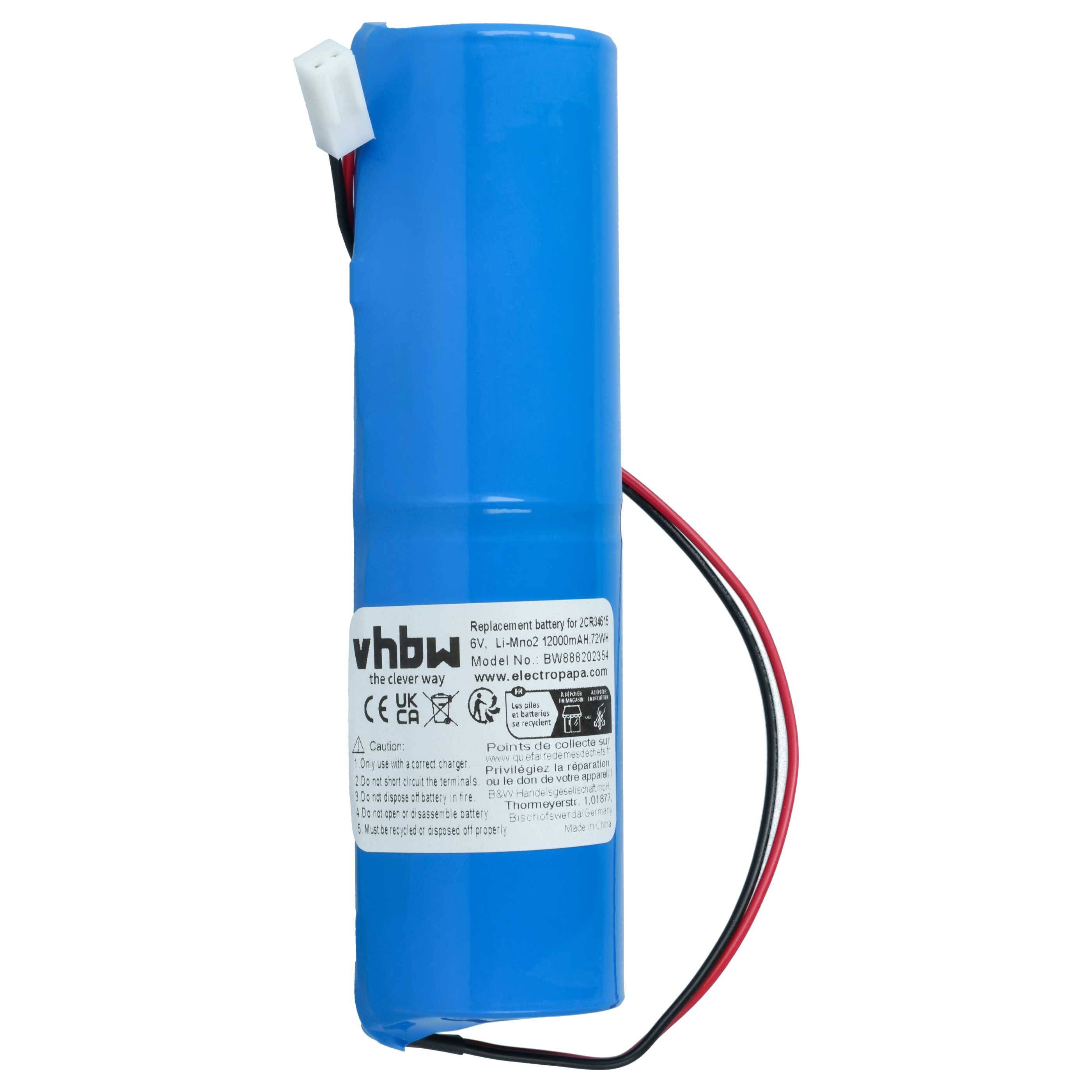 vhbw Batterie Ersatz für Jablotron 2CR34615, BAT-80A-SAFT für Alarmanlage, Alarmsystem (12000mAh, 6V, Li-MnO2)