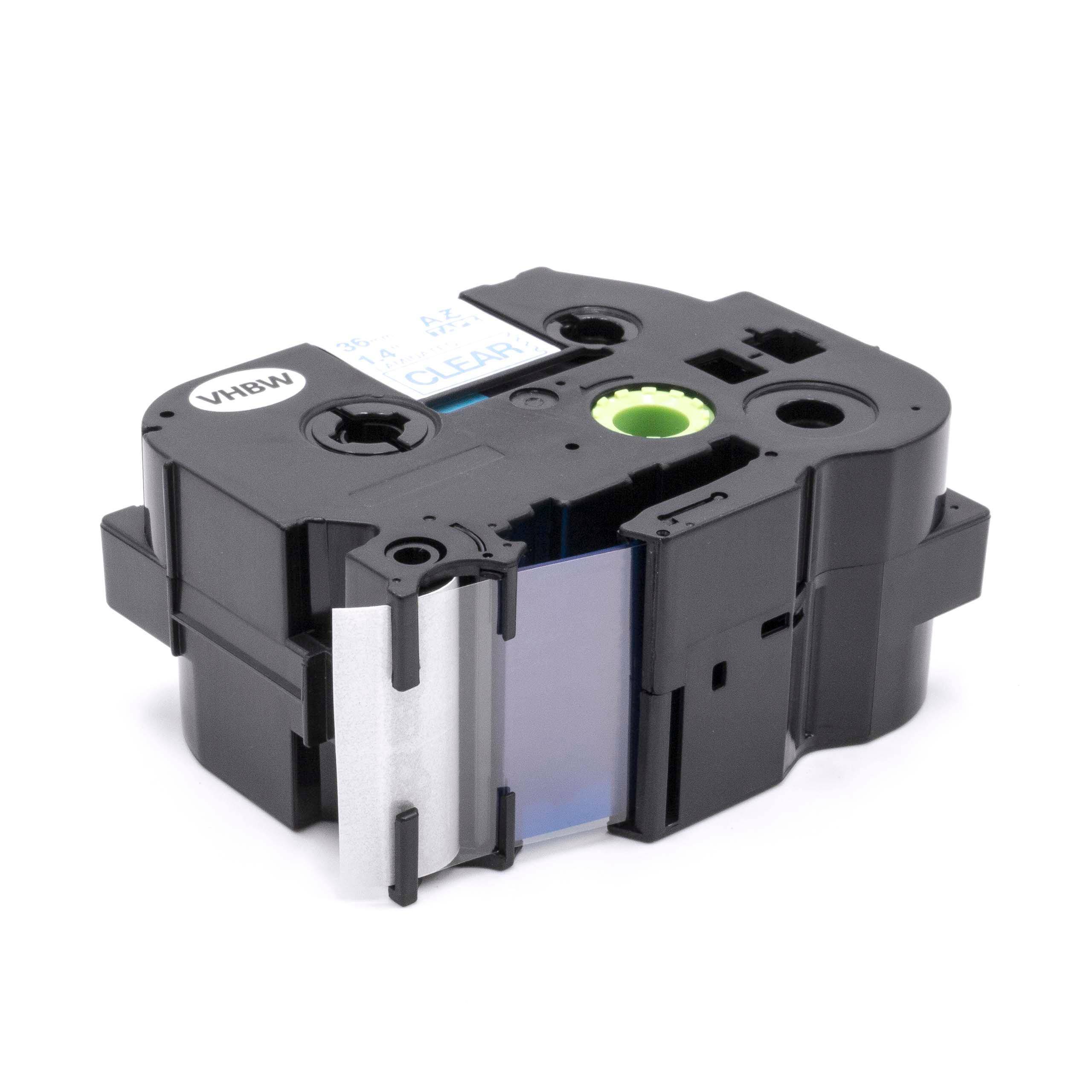 vhbw Schriftband-Kassette Ersatz für Brother 163 für Etiketten-Drucker 36mm Blau auf Transparent