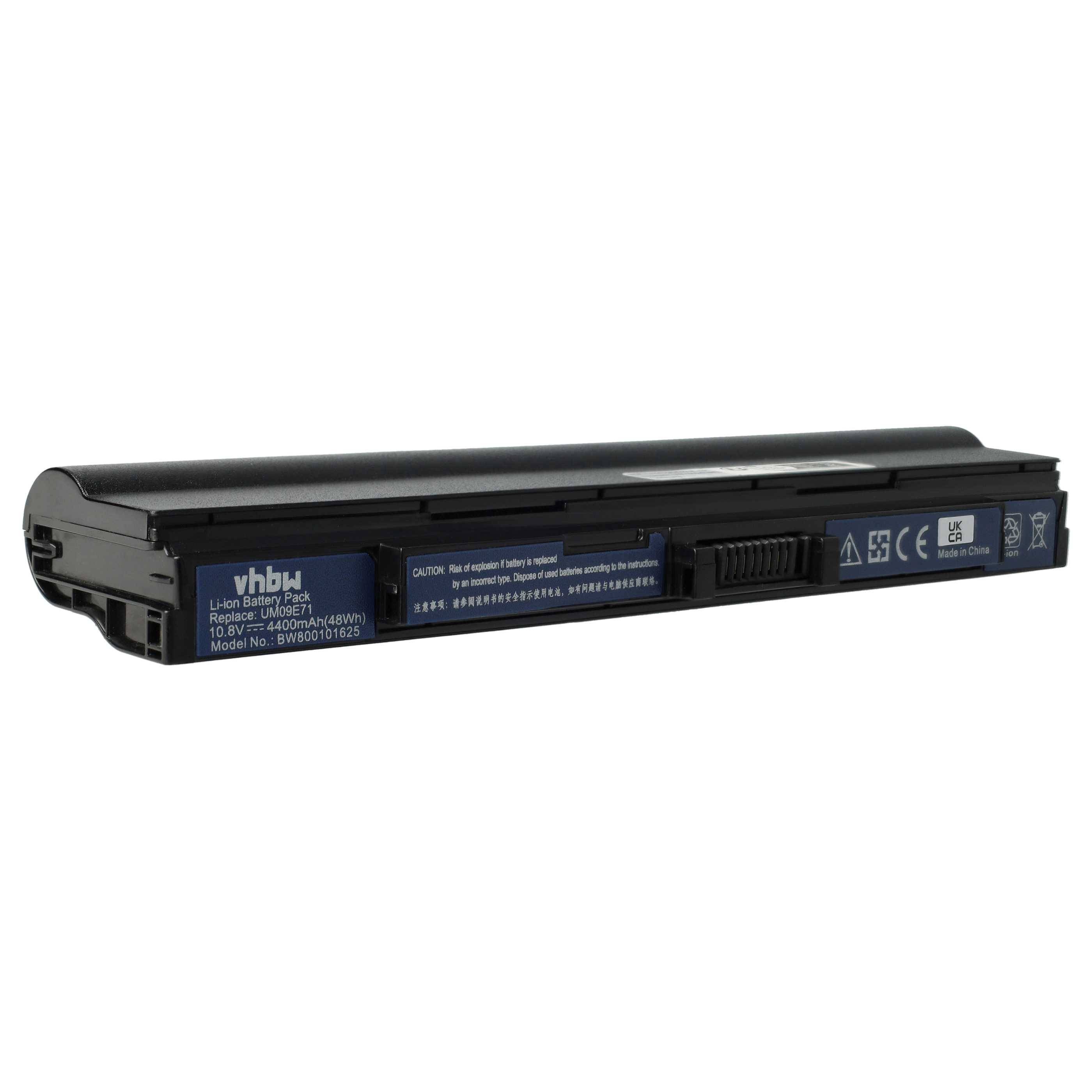 vhbw Akku Ersatz für Acer BT.00607.103, BT.00607.106, BT.00607.107, BT.00607.111 für Notebook (4400 mAh, 11,1 V, Li-Ion)