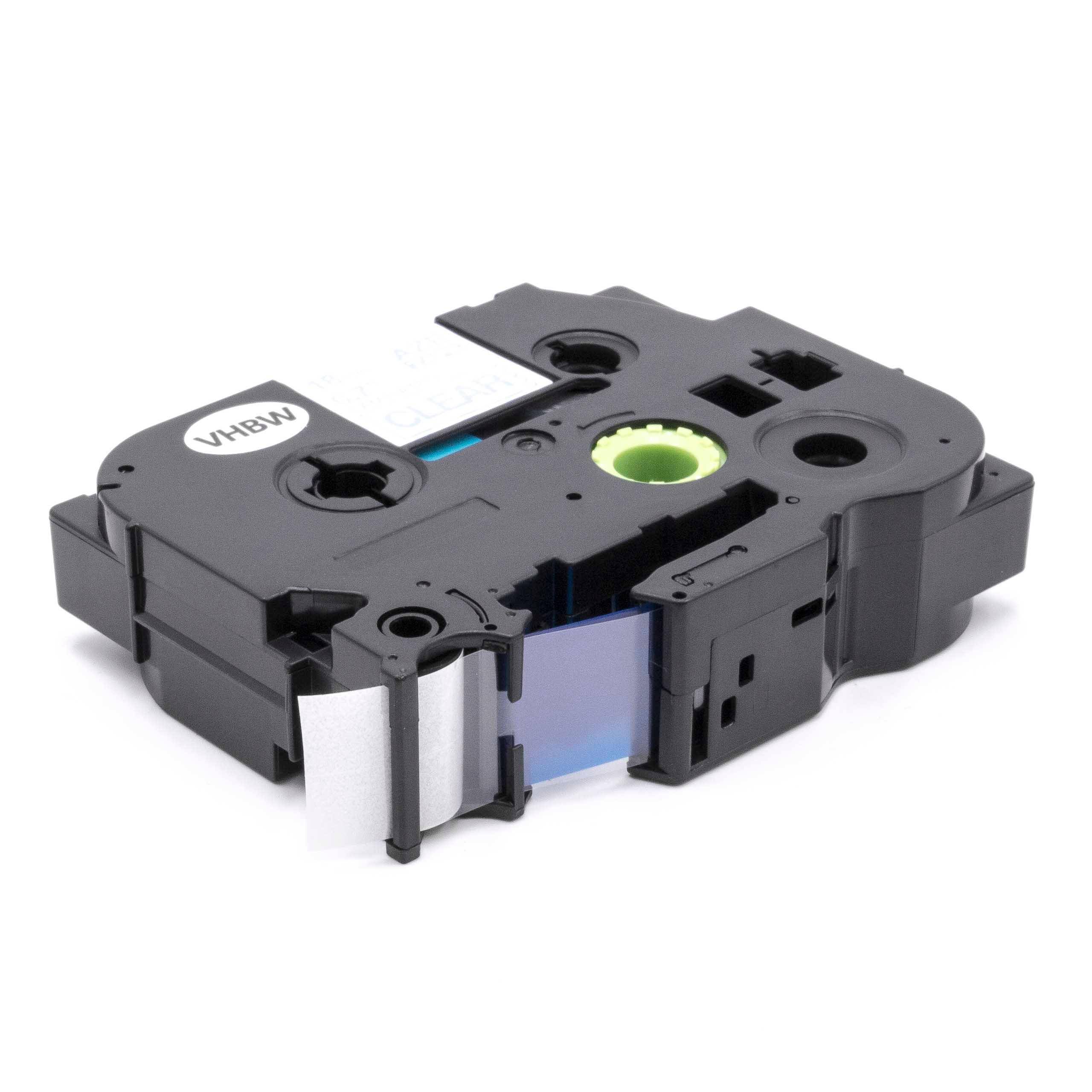 vhbw Schriftband-Kassette kompatibel mit Brother P-Touch P700, P750, P750TDI, P750W, P900, P900NW Etiketten-Drucker 18mm Blau auf Transparent