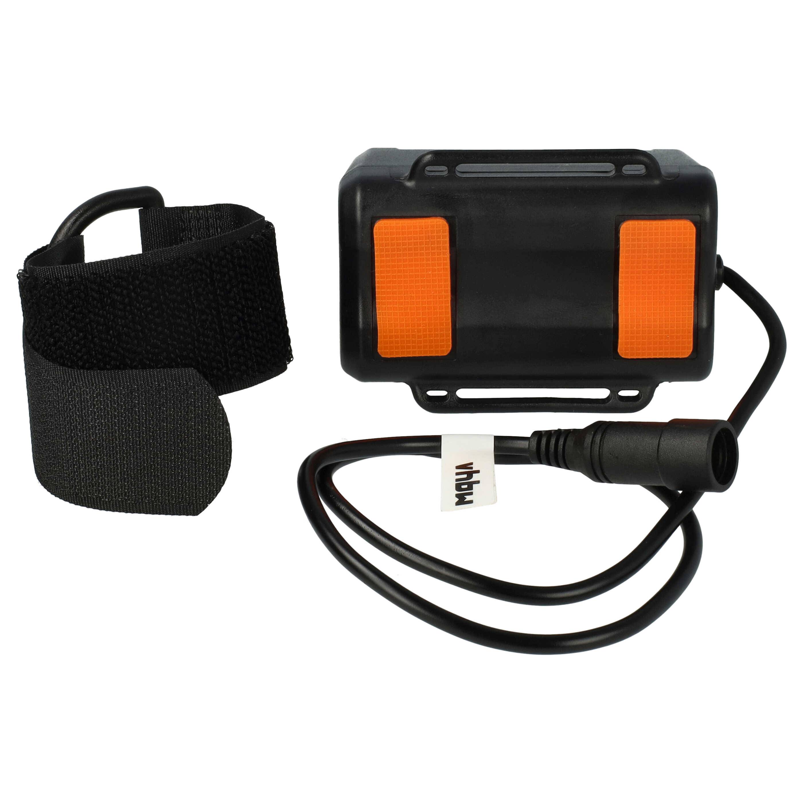 vhbw Akkupack für Fahrradlampen (6000 mAh, 8,4 V, Li-Ion) wasserdicht