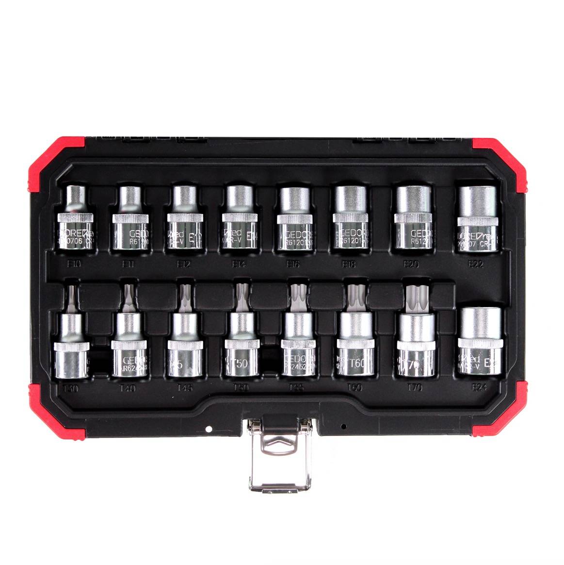 Gedore red Steckschlüssel Satz 1/2 TX E10-24T30-70 16tlg ( R68003016 ) im Kunststoffkoffer