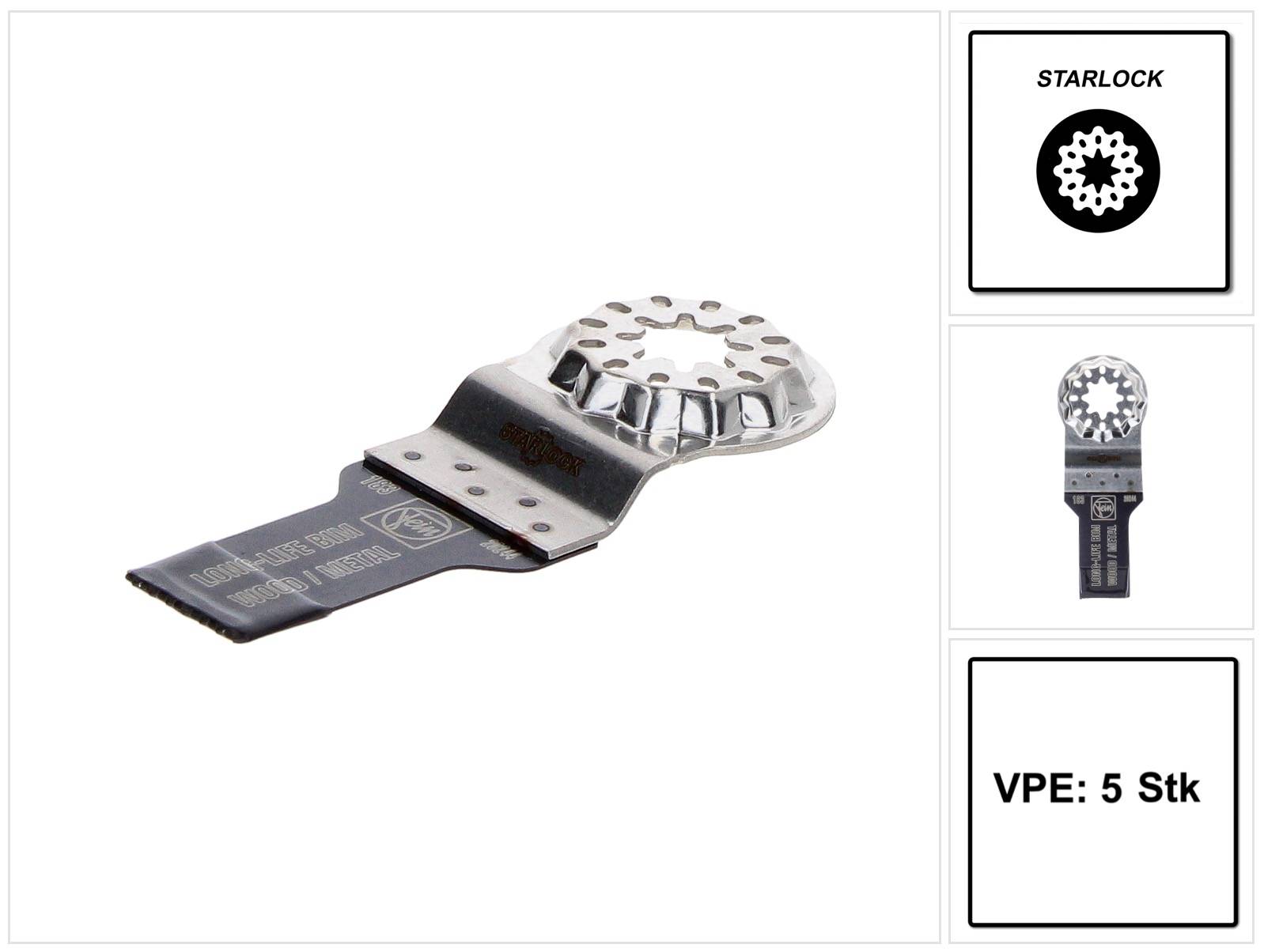 FEIN E-Cut Long-Life Starlock Sägeblatt 20 x 34 mm 5 Stück ( 63502183230 ) Bi-Metall