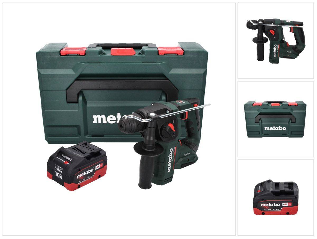 Metabo BH 18 LTX BL 16 Akku Bohrhammer 18 V 1.3 J SDS-plus Brushless + 1x Akku 10,0 Ah + MetaBOX - ohne Ladegerät