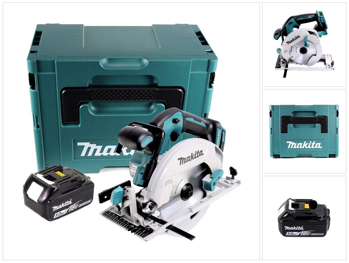 Makita DHS 680 T1J Akku Handkreissäge 18 V 165 mm Brushless + 1x Akku 5,0 Ah + Makpac - ohne Ladegerät