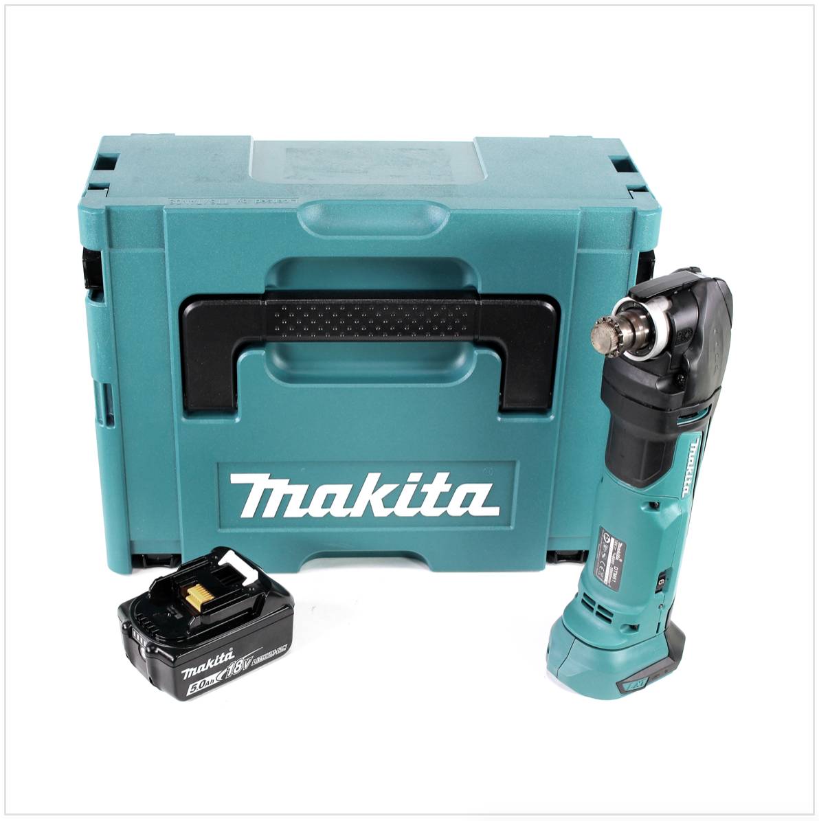 Makita DTM 51 T1J 18V Li-Ion Akku Multifunktionswerkzeug im Makpac + 1x BL 1850 B 18V - 5,0 Ah Li-Ion Akku - ohne Zubehör, ohne Ladegerät