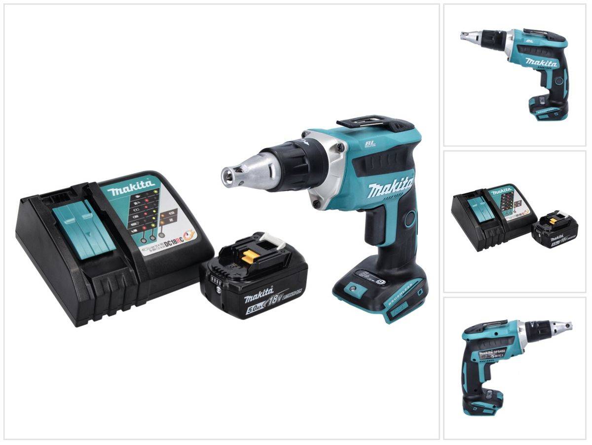 Makita DFS 452 RT1 Akku Schnellbauschrauber 18 V Brushless + 1x Akku 5,0 Ah + Ladegerät