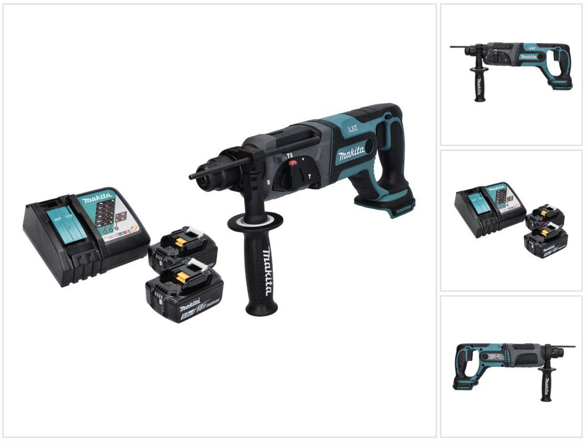 Makita DHR 241 RT Akku Bohrhammer 18 V 2,0 J SDS plus + 2x Akku 5,0 Ah + Ladegerät