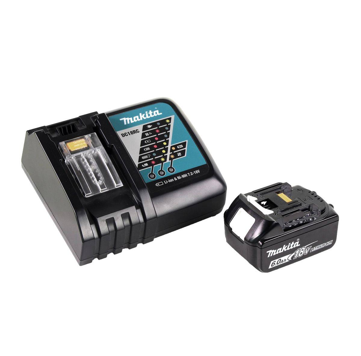 Makita DHP 482 RG1J W Akku Schlagbohrschrauber 18 V 62 Nm Weiß + 1x Akku 6,0 Ah + Ladegerät + Makpac