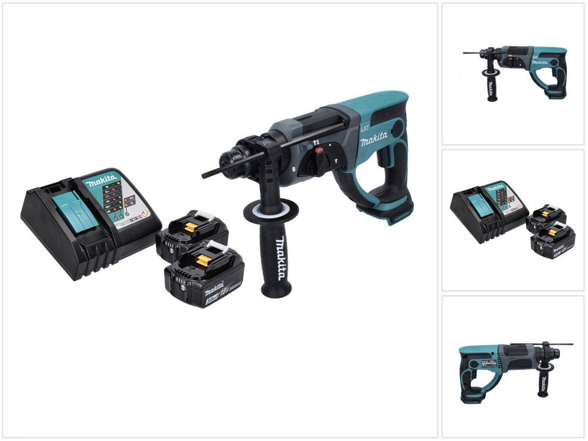 Makita DHR 202 RF Akku Kombihammer 18 V 2,0 J SDS Plus + 2x Akku 3,0 Ah + Ladegerät