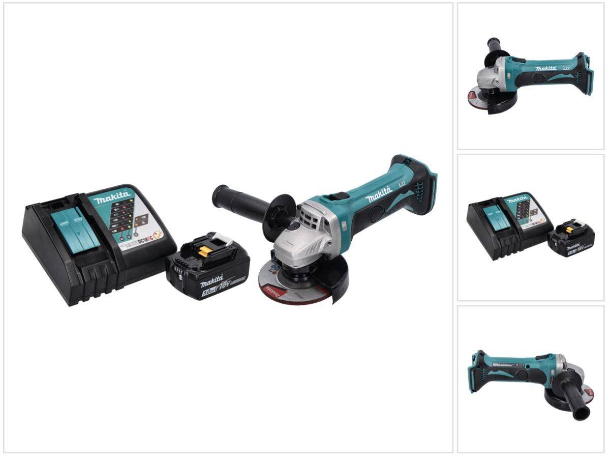 Makita DGA 452 RT1 Akku Winkelschleifer 18 V 115 mm + 1x Akku 5,0 Ah + Ladegerät