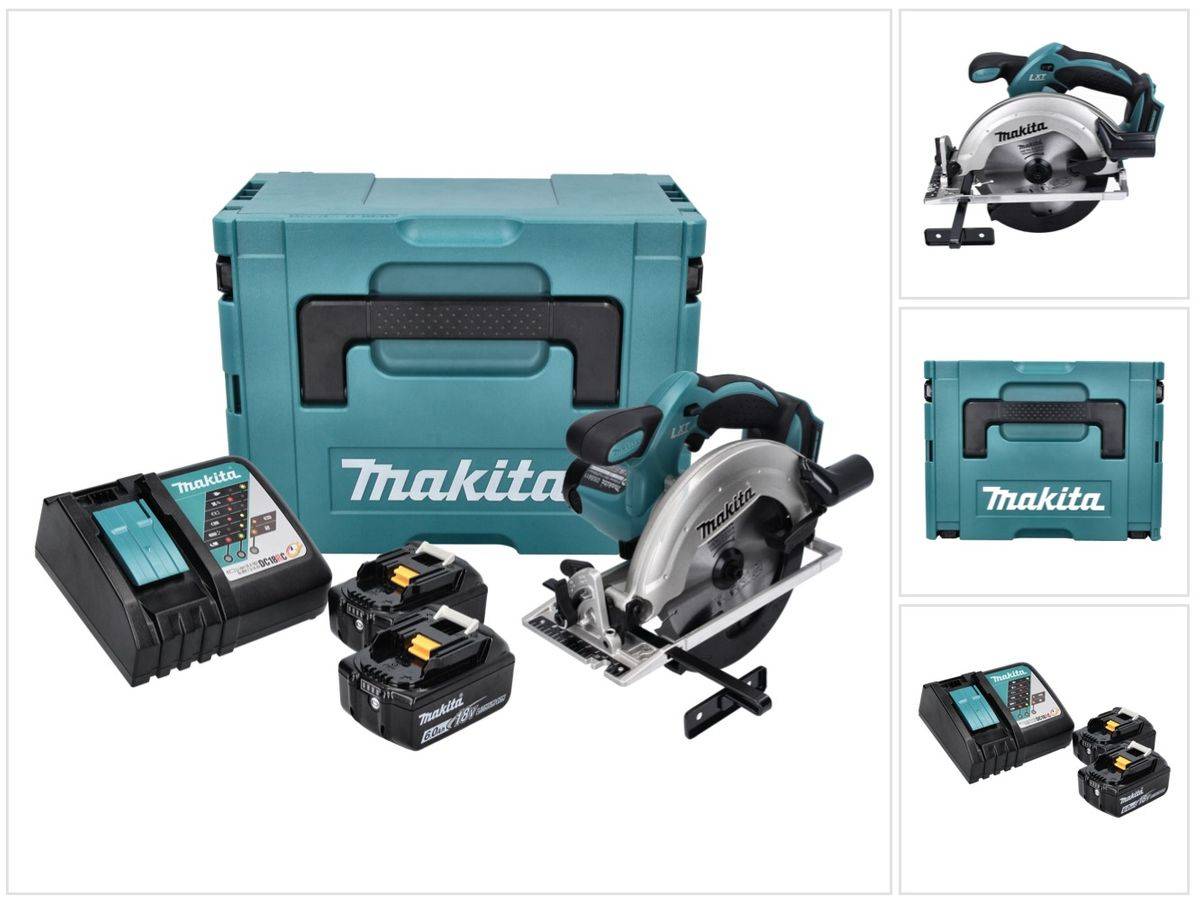 Makita DSS 611 RGJ Akku Handkreissäge 18 V 165 mm + 2x Akku 6,0 Ah + Ladegerät + Makpac