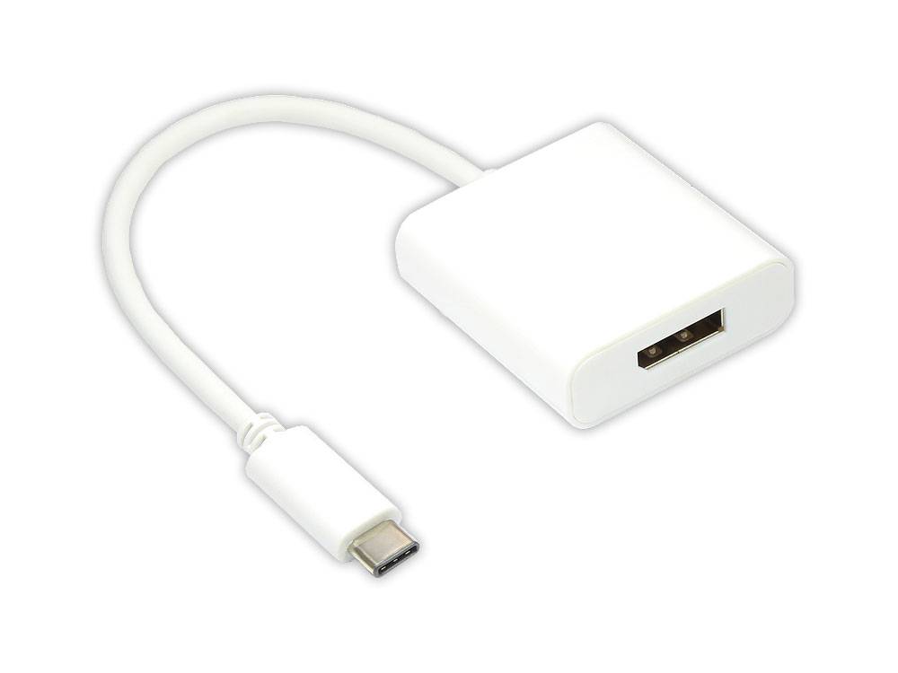 Good Connections® Adapter USB 3.1 C Stecker an Displayport Buchse, weiß, Länge: 14 cm