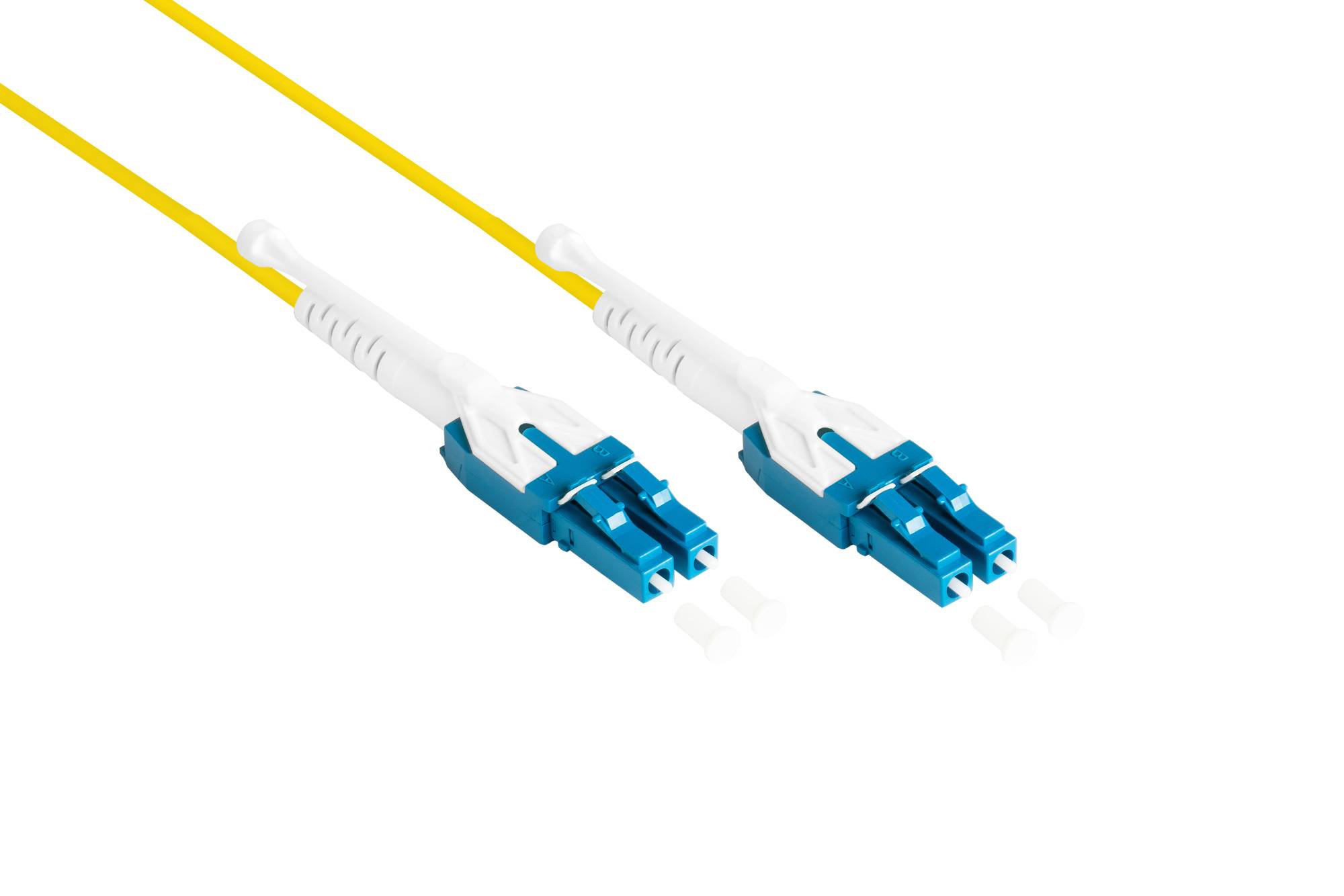 Patchkabel LWL Duplex OS2 (Singlemode, 9/125) LC/LC, UNIBOOT, LSZH, Entriegelungslasche, 15m, Good Connections®
