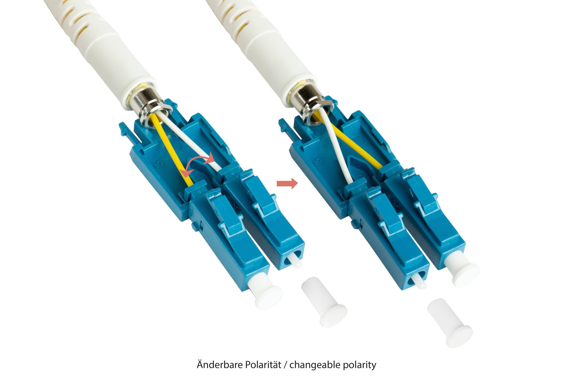 Patchkabel LWL Duplex OS2 (Singlemode, 9/125) LC/LC, UNIBOOT, LSZH, Entriegelungslasche, 15m, Good Connections®