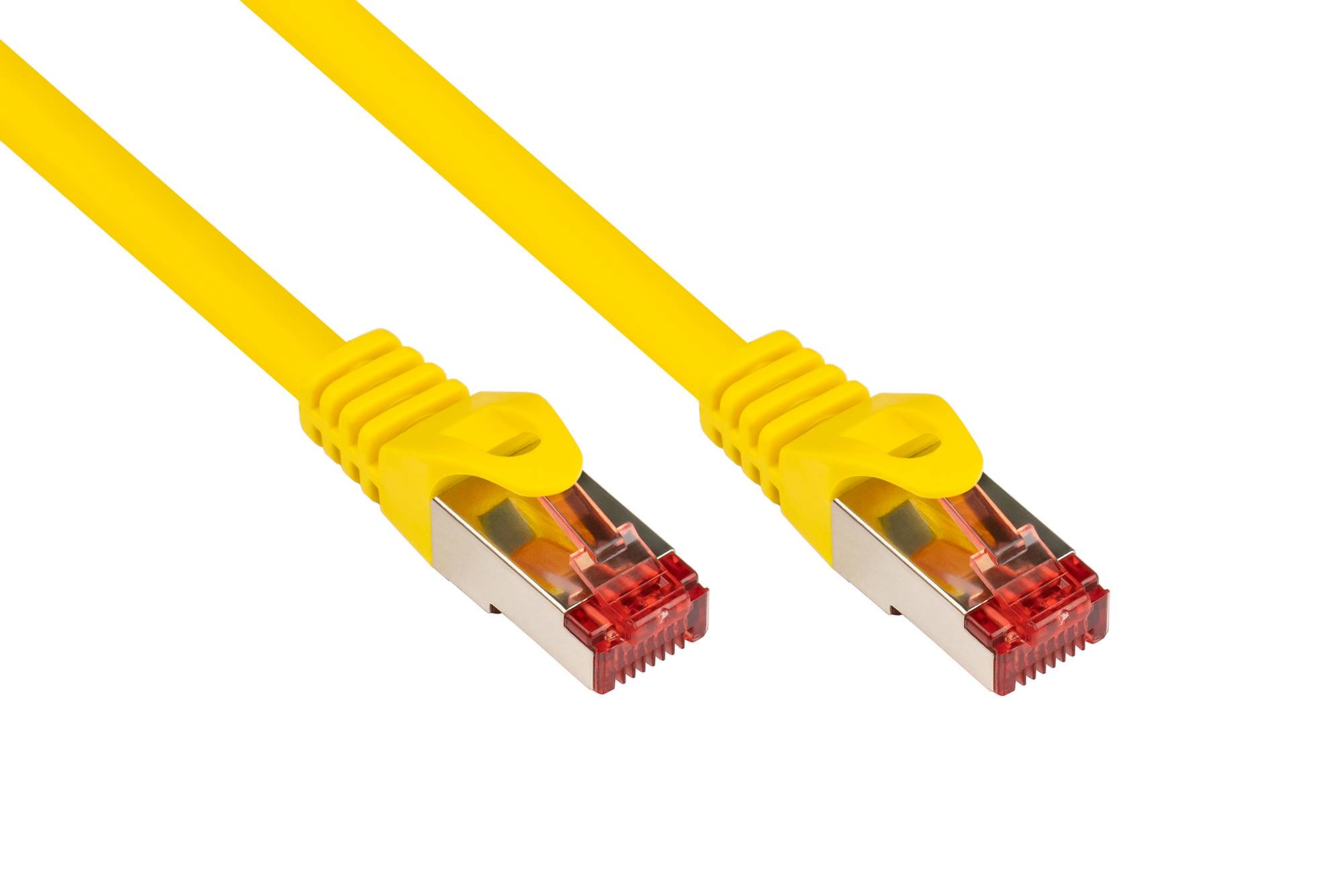 Kabelmeister® Patchkabel, Cat. 6, S/FTP, PiMF, PVC, 250MHz, gelb, 0,15m