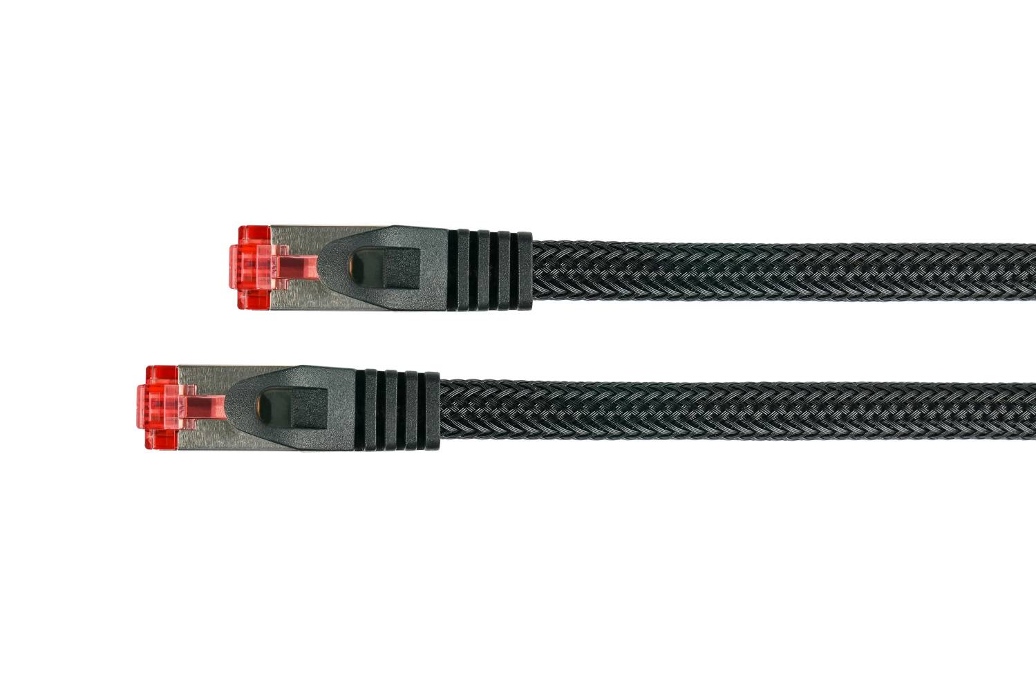 Kabelmeister® RNS® Patchkabel mit Rastnasenschutz und Nylongeflecht, Cat. 6, PVC, 250MHz, OFC, schwarz, 7,5m