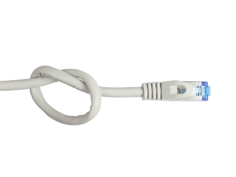 Kabelmeister® Patchkabel SmartFLEX, Cat.6A, S/FTP, halogenfreier TPE-Kabelmantel, UV-beständig, 500MHz, CU, grau, 10m