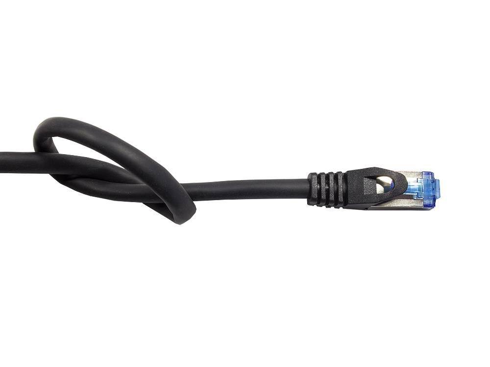 Kabelmeister® Patchkabel SmartFLEX, Cat.6A, S/FTP, halogenfreier TPE-Kabelmantel, UV-beständig, 500MHz, CU, schwarz, 30m