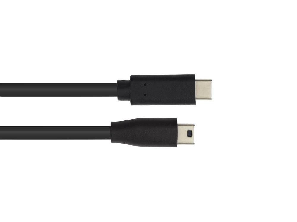 Good Connections® Anschlusskabel USB 2.0, USB-C Stecker an USB 2.0 Mini B Stecker, schwarz, 1,8m