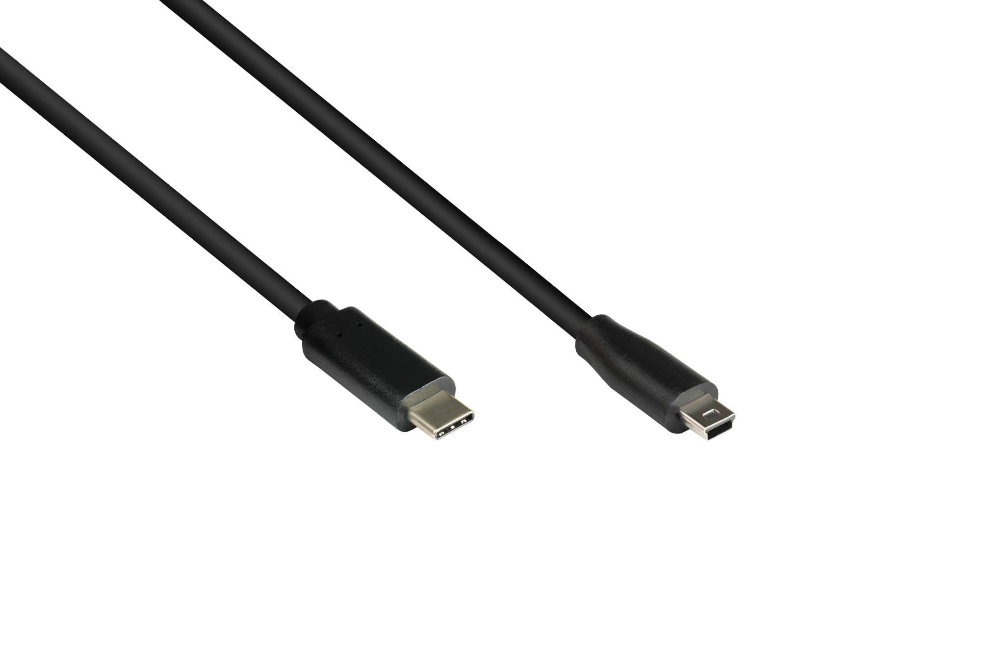 Anschlusskabel USB 2.0, USB-C™ Stecker an Stecker Mini B 5-pin, schwarz, 0,3m, Good Connections®