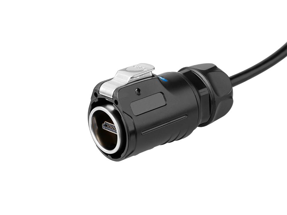 Good Connections® Industrie-Steckverbinder S1 - HDMI 2.0b Kabel, Stecker A mit Klick-Arretierung an Stecker A, M24, 1m