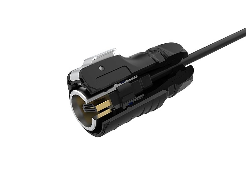 Good Connections® Industrie-Steckverbinder S1 - HDMI 2.0b Kabel, Stecker A mit Klick-Arretierung an Stecker A, M24, 1m